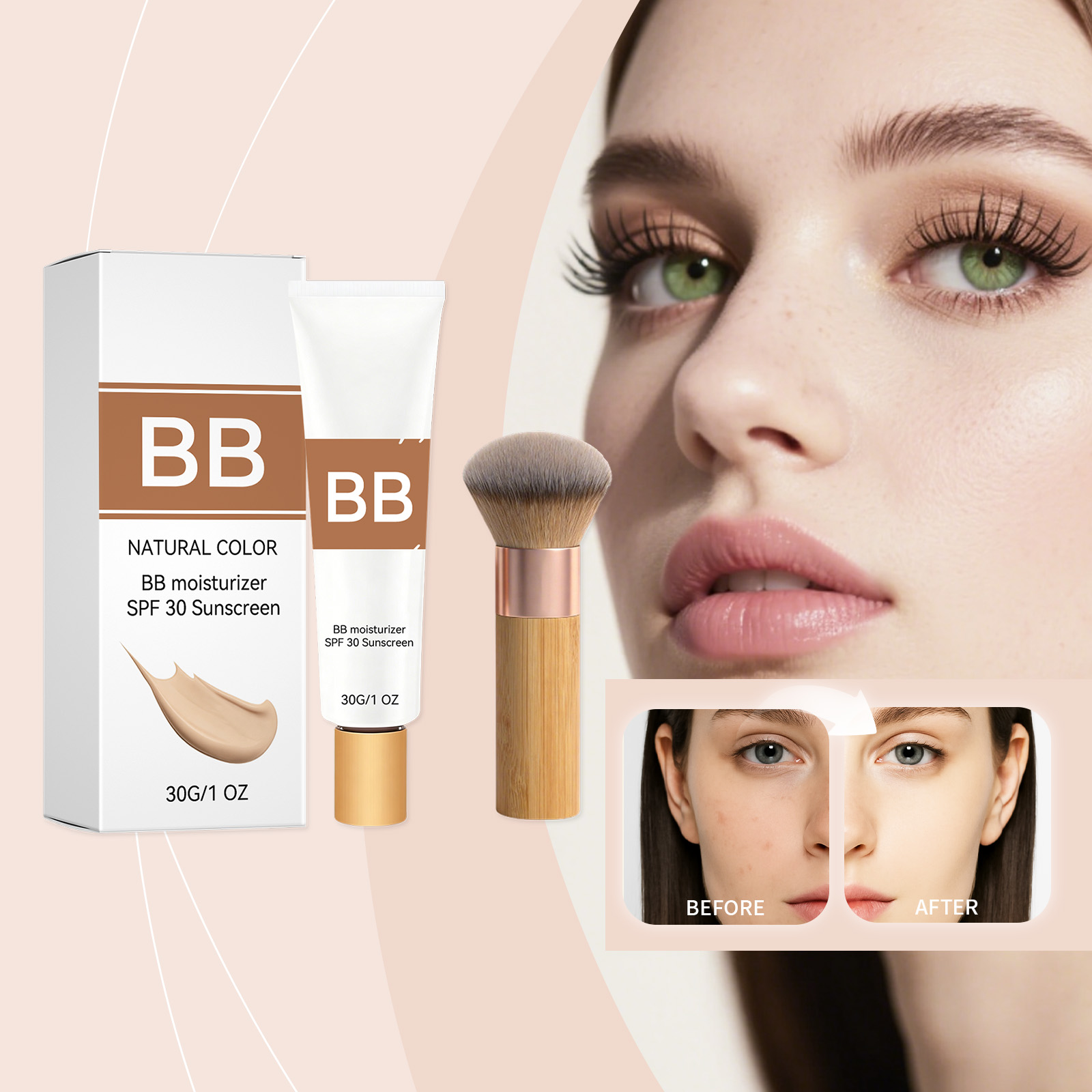 Group Head Brush - Creme Hidratante com Cor SPF 30