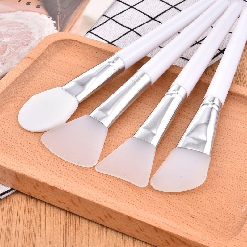 4 pçs/set branco maquiagem sil - Group Head Brush avaliação e preço